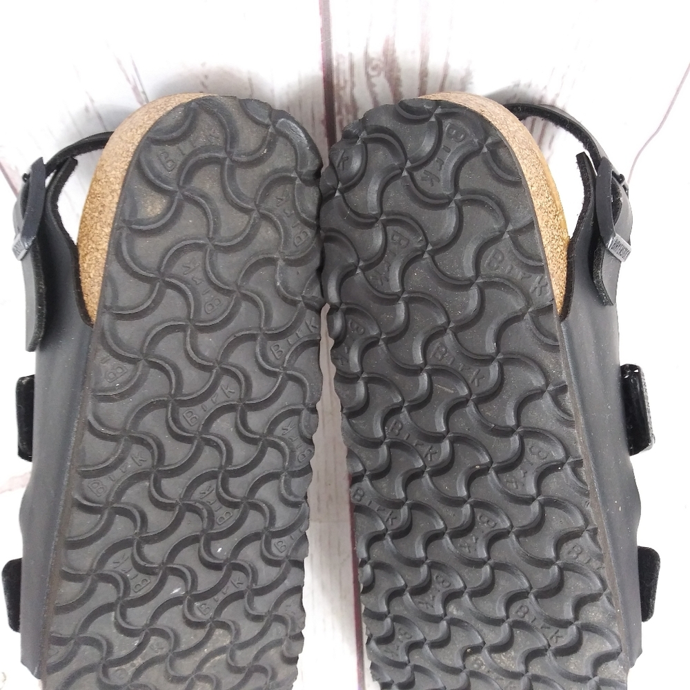 Birkenstock Milano Sandals Shoes Mens 44 Size 11 Brown Leather Slingback 3 Strap - Picture 12 of 13